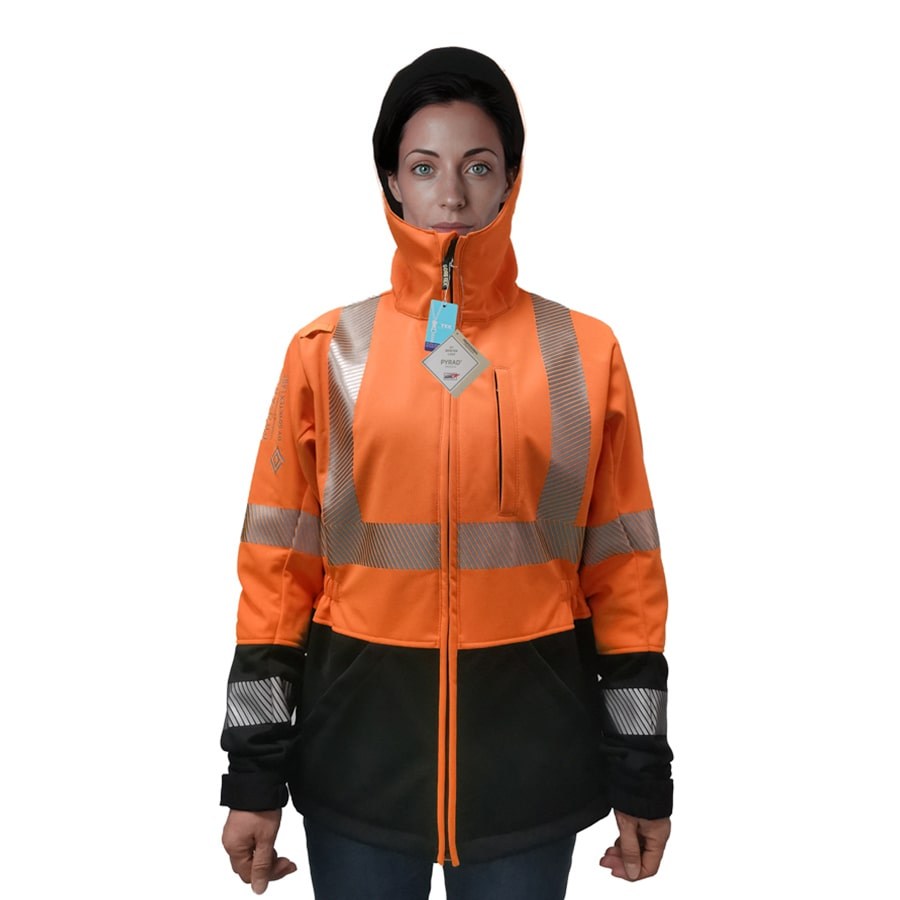 Neilsen FR ARC Rated Hi-Vis Orange Black Softshell Ladies Fleece Ladies Jacket